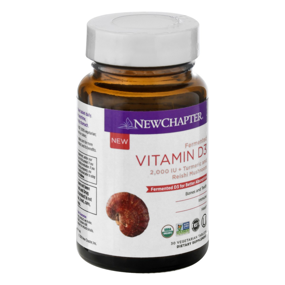 slide 2 of 9, New Chapter Fermented Vitamin D3 Vegetarian Tablets, 30 ct