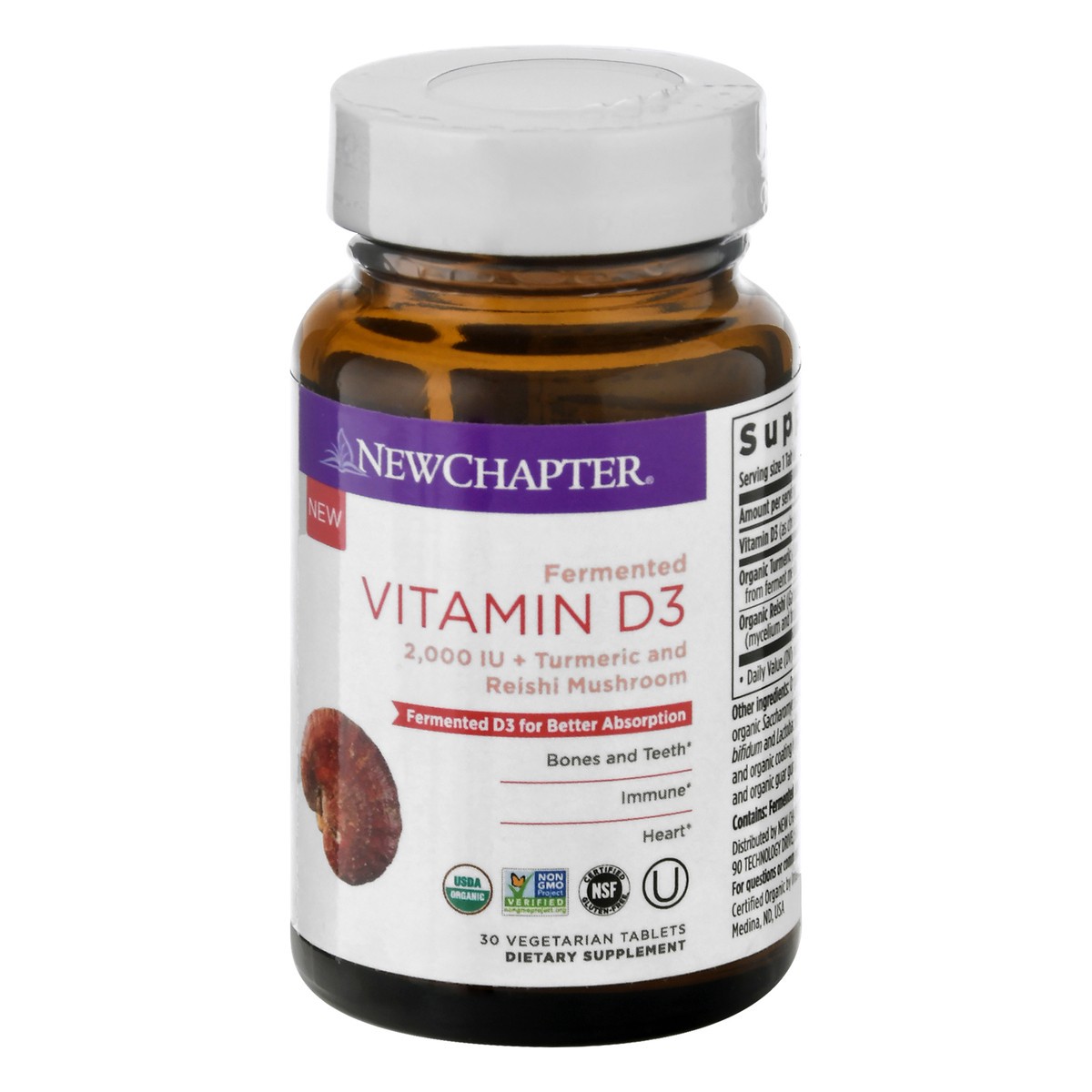 slide 3 of 9, New Chapter Fermented Vitamin D3 Vegetarian Tablets, 30 ct