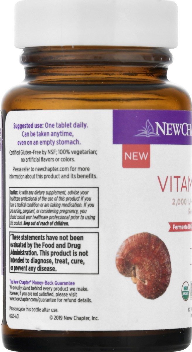 slide 5 of 9, New Chapter Fermented Vitamin D3 Vegetarian Tablets, 30 ct