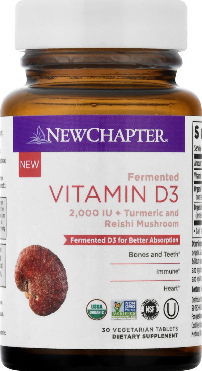slide 8 of 9, New Chapter Fermented Vitamin D3 Vegetarian Tablets, 30 ct