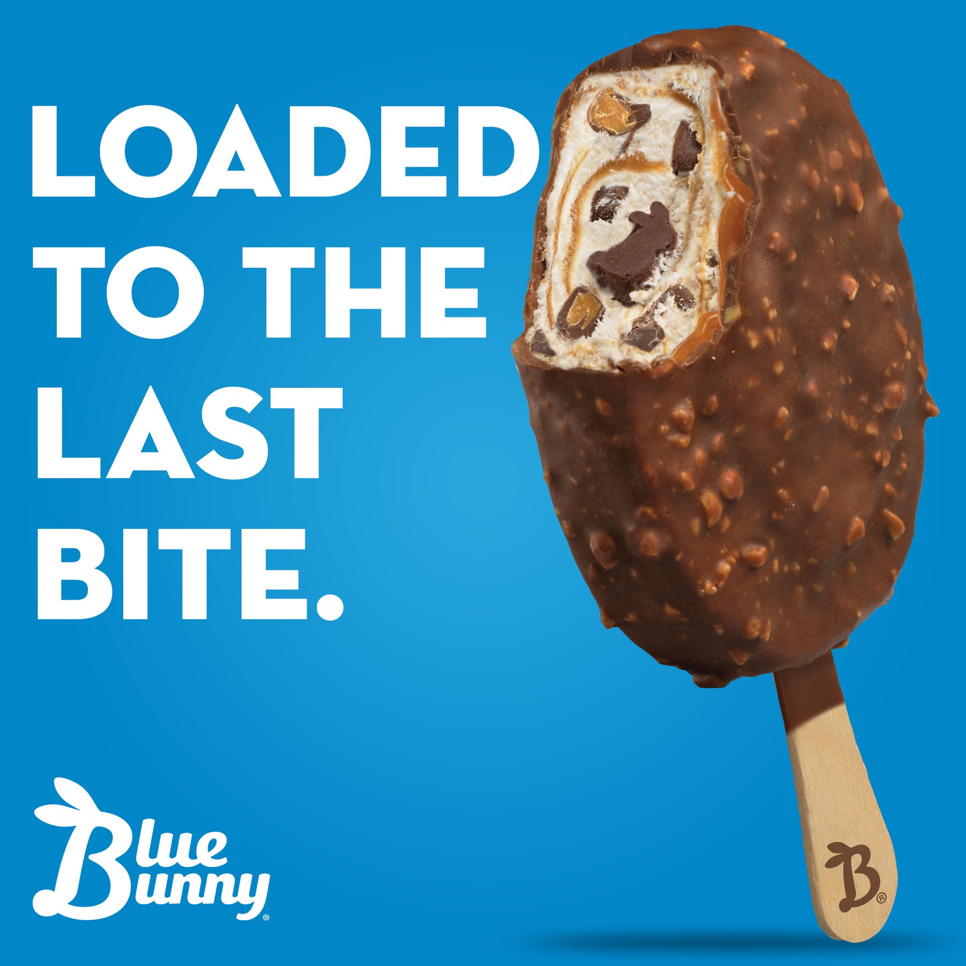 slide 3 of 5, Blue Bunny Load'd Bars Bunny Tracks Frozen Dairy Dessert 4 - 3.4 fl oz Bars, 4 ct; 3.4 fl oz