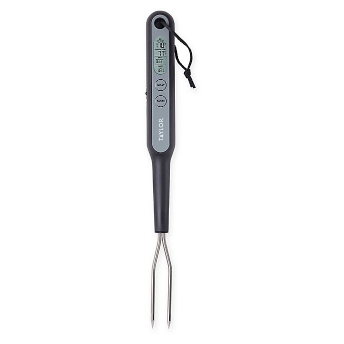 slide 1 of 4, Taylor Digital Fork Thermometer - Black, 1 ct