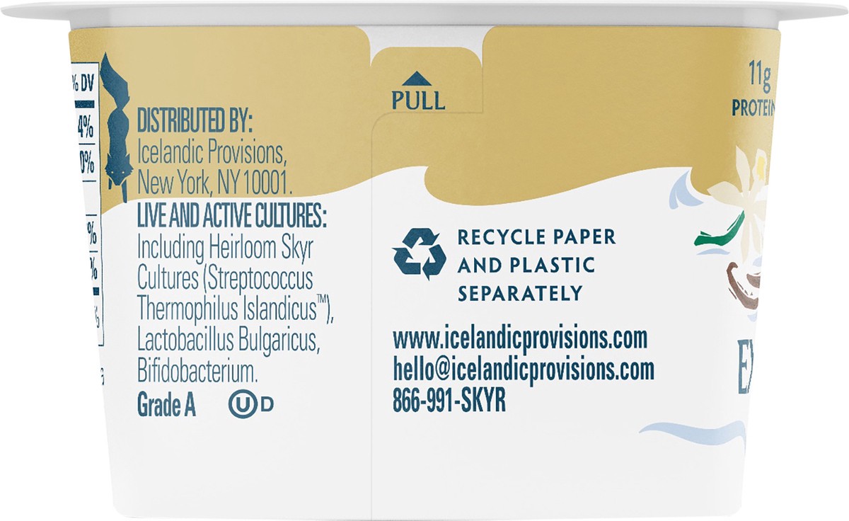 slide 2 of 6, Icelandic Provisions Vanilla Bean Extra Creamy Skyr, 4.4 oz