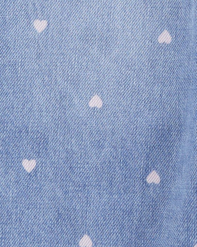 slide 2 of 3, Oshkosh Baby Heart Print Denim Overalls Blue 9M, 1 ct
