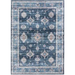 Rugease Velveteen Kieran Navy 5x7 Washable Area Rug