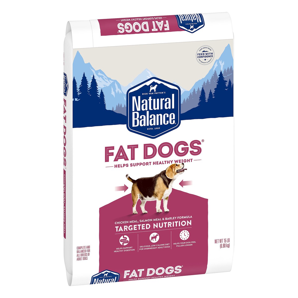 slide 2 of 9, Natural Balance Fat Dogs Chicken Meal, Salmon Meal & Barley Formula Dog Food 15 lb, 15 lb