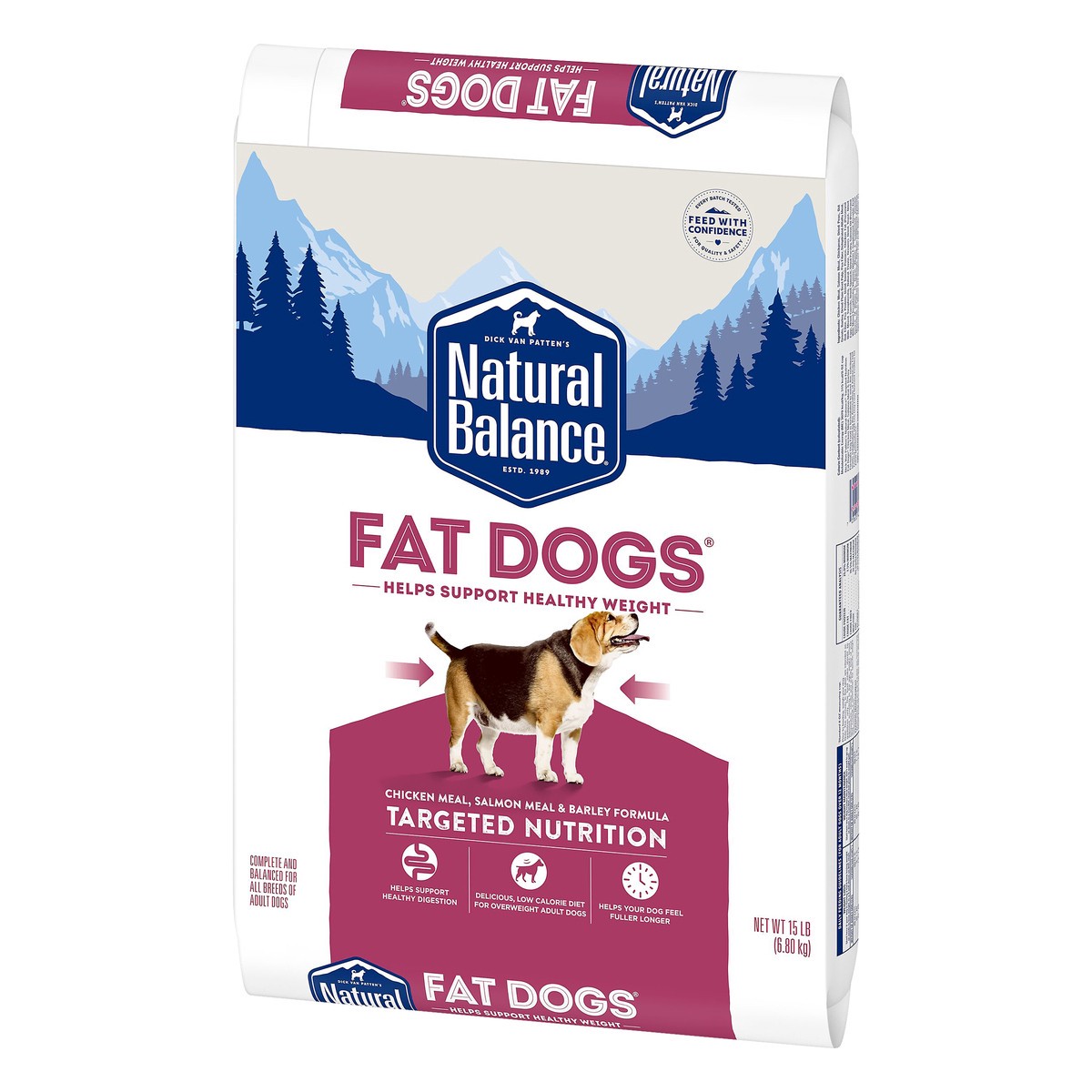 slide 6 of 9, Natural Balance Fat Dogs Chicken Meal, Salmon Meal & Barley Formula Dog Food 15 lb, 15 lb