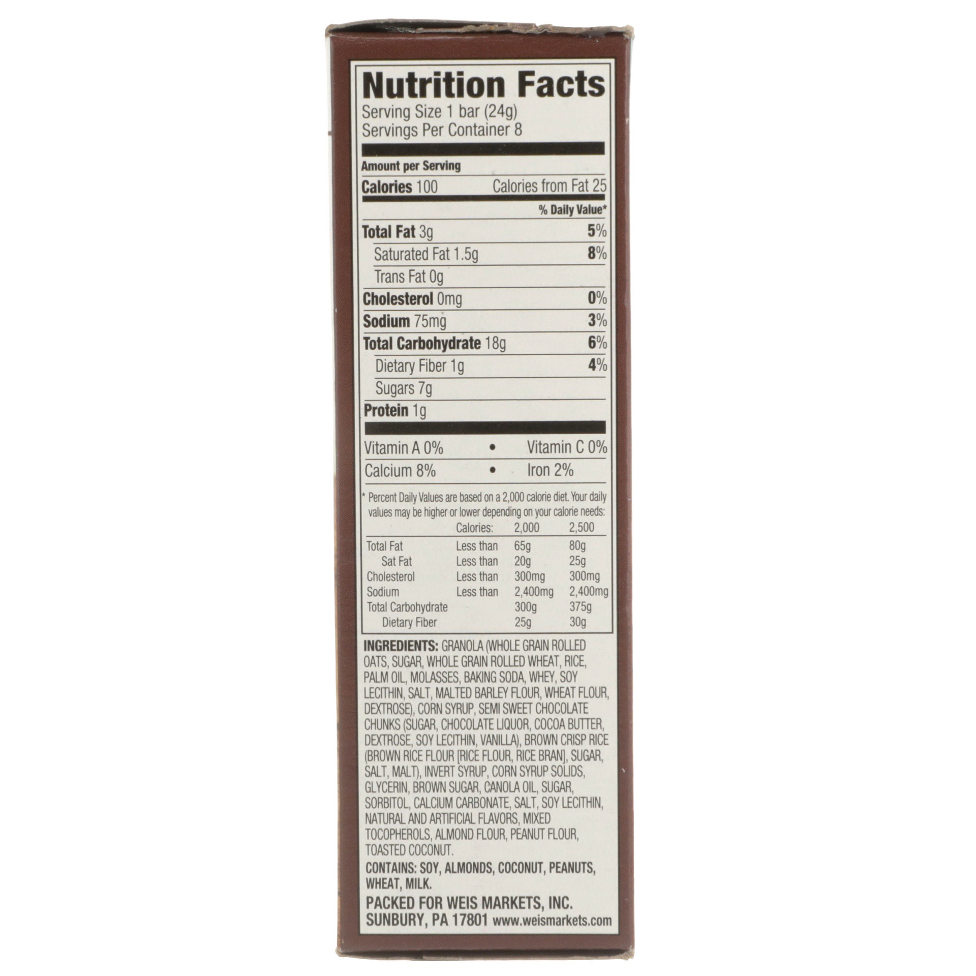 slide 2 of 6, Weis Quality Chocolate Chunk Chewy Granola Bars, 6.7 oz