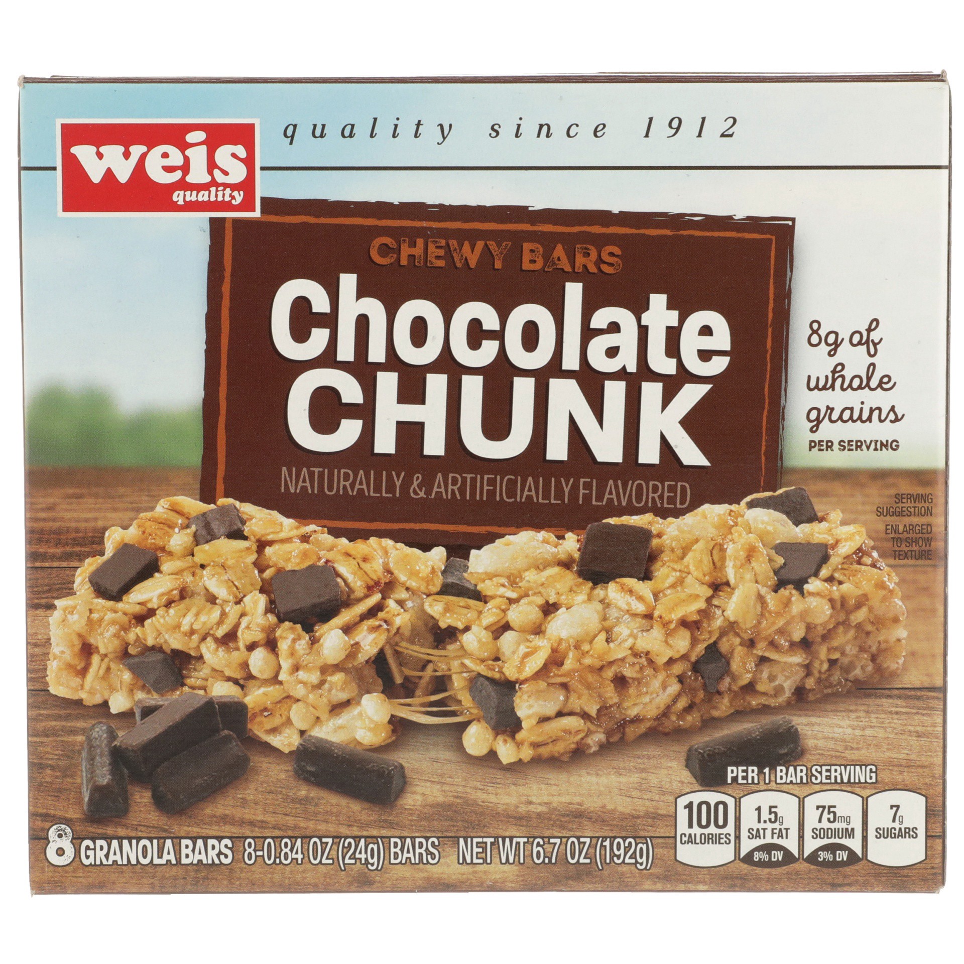 slide 6 of 6, Weis Quality Chocolate Chunk Chewy Granola Bars, 6.7 oz