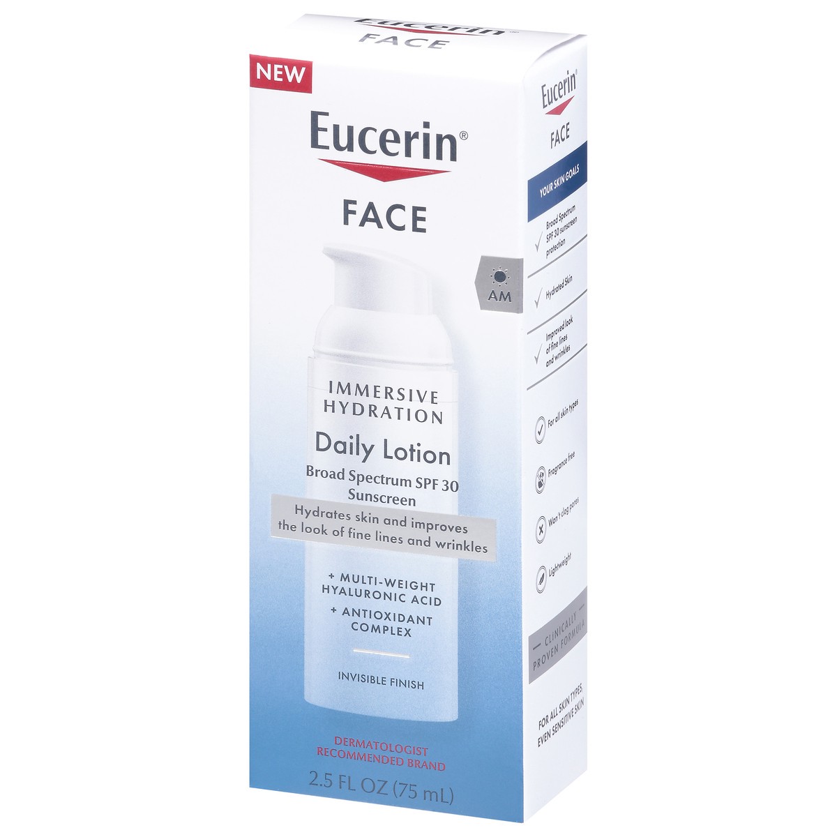 slide 10 of 13, Eucerin SPF 30 AM Face Sunscreen Daily Lotion 2.5 fl oz, 2.5 fl oz