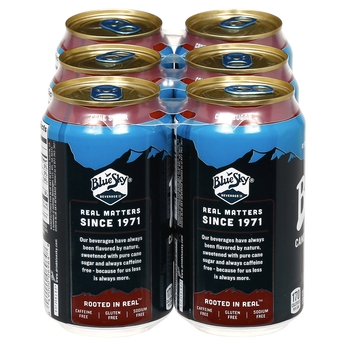 slide 4 of 5, Blue Sky Cane Sugar Root Beer Soda, 6 ct; 12 fl oz