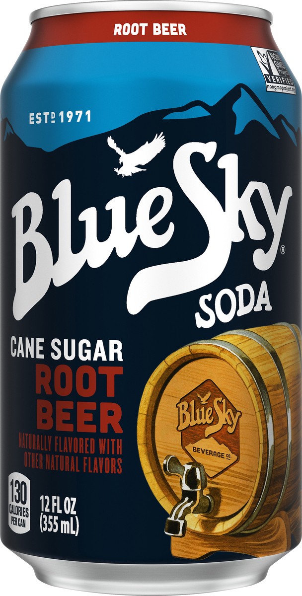 slide 7 of 8, Blue Sky Cane Sugar Root Beer Soda - 12 oz, 12 oz