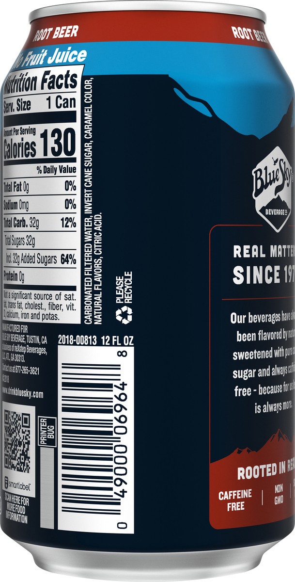 slide 8 of 8, Blue Sky Cane Sugar Root Beer Soda - 12 oz, 12 oz