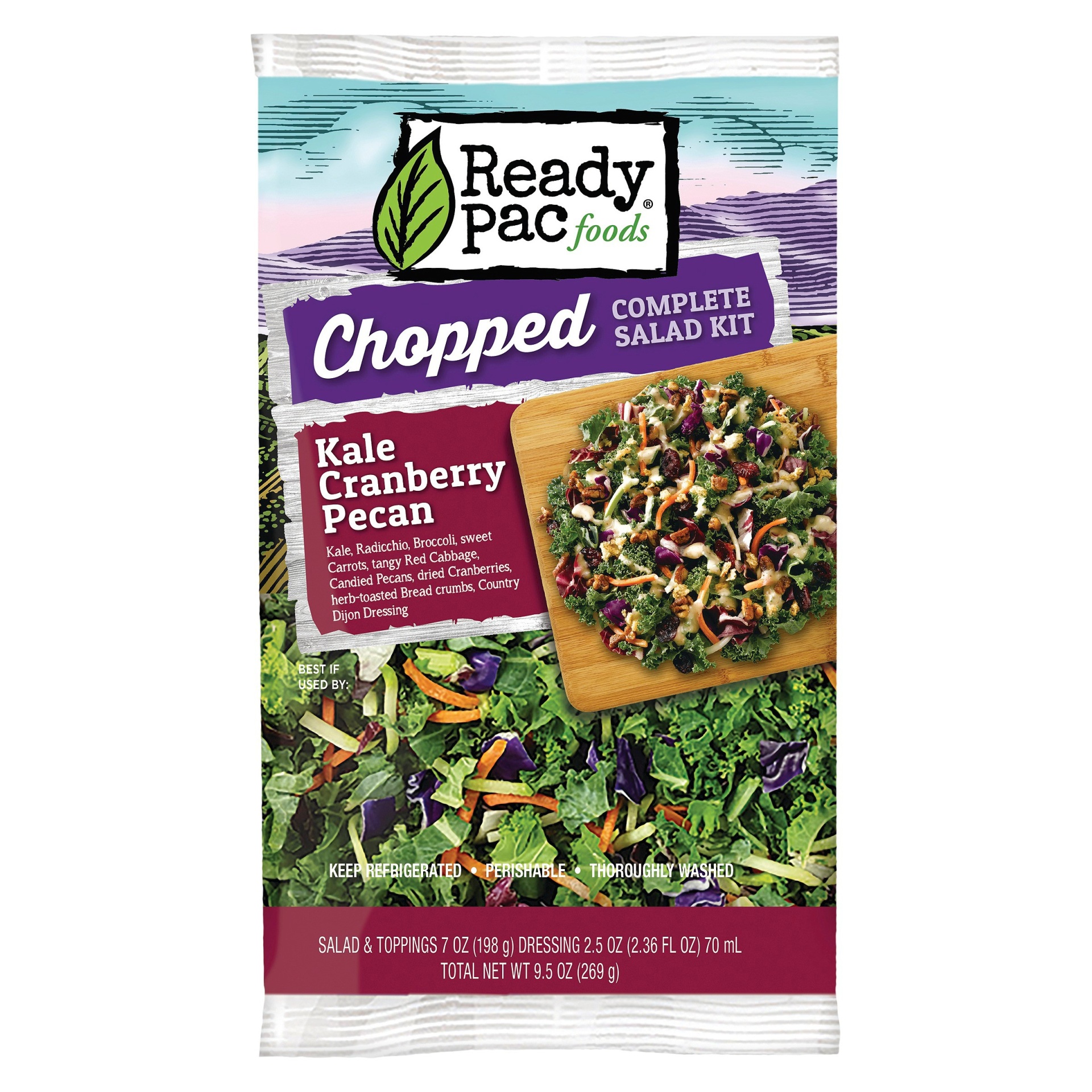 slide 1 of 1, Ready Pac Kale Cranberry Pecan Chopped Salad Kit, 9.5 oz