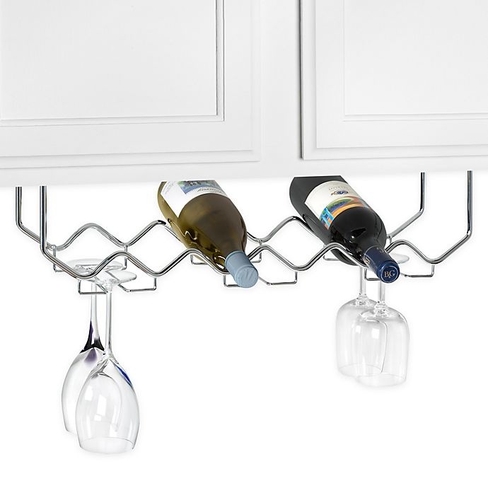 slide 1 of 3, Spectrum Under Counter Wine Rack with Stemware Holder, 6 ct