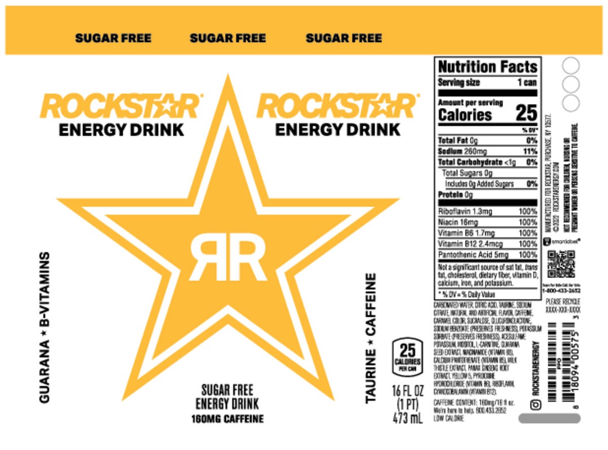 slide 9 of 10, Rockstar Sugar Free Energy Drink 16 Fl Oz Can, 16 fl oz