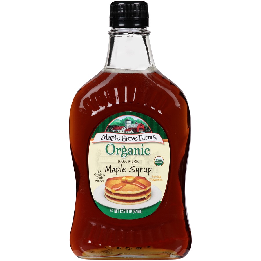 slide 1 of 7, Maple Grove Farms Maple Syrup, 100% Pure, Organic, 12.5 oz