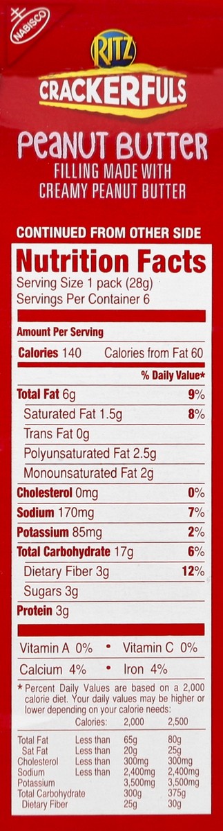 slide 3 of 5, Ritz Filled Crackers 6 ea, 6 ct