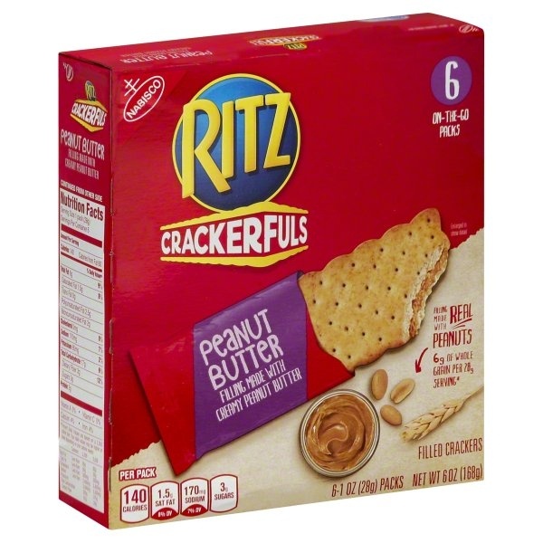 slide 1 of 1, Ritz Crackerfuls Peanut Butter Filled Crackers, 6 ct; 1 oz