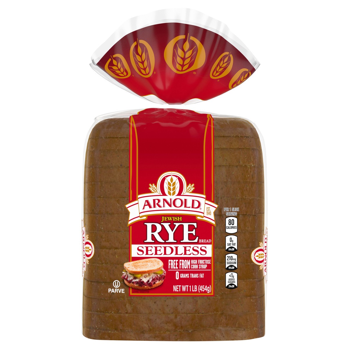 slide 1 of 5, Arnold Seedless Jewish Rye Bread, 16 oz, 1 lb