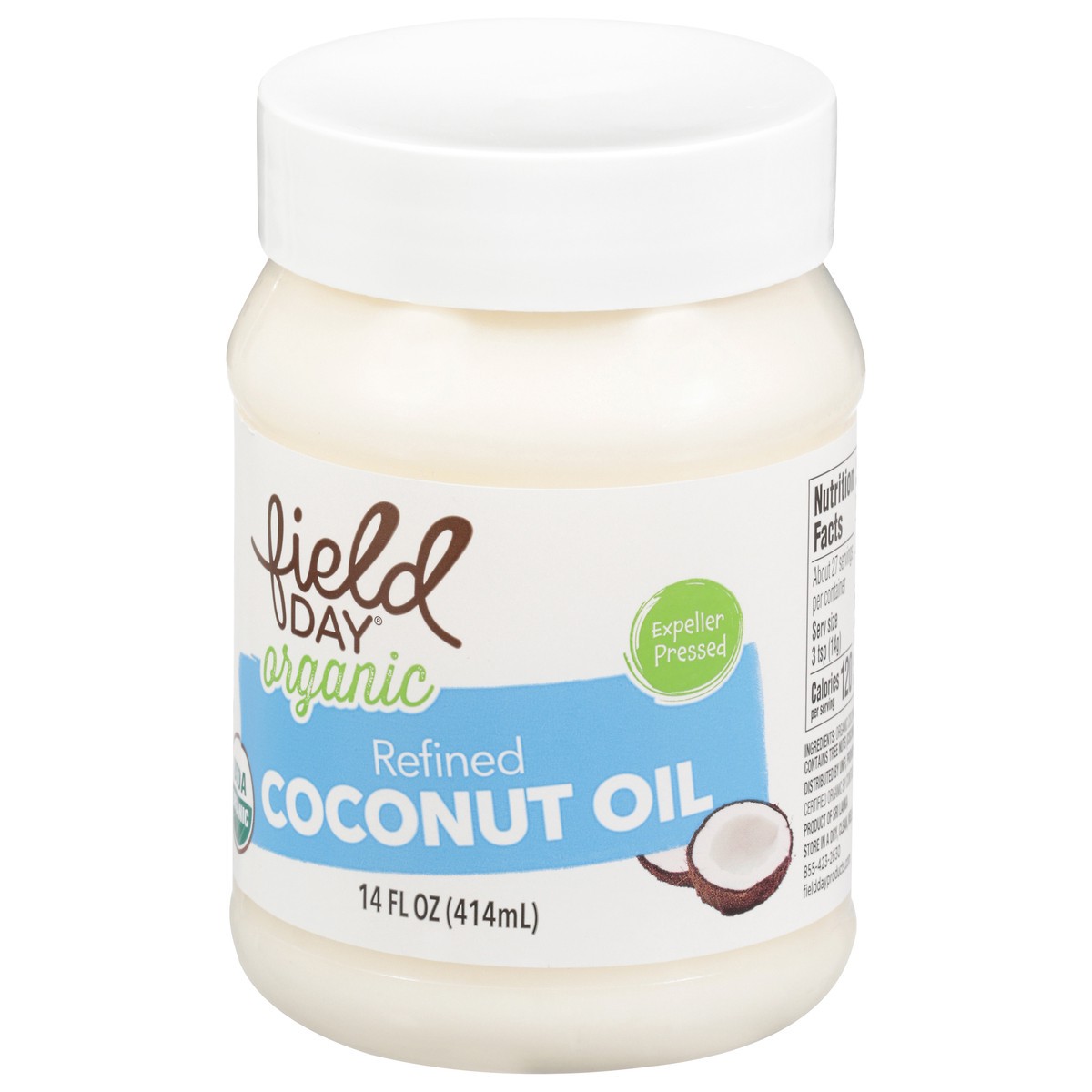 slide 9 of 13, Field Day Organic Refined Coconut Oil 14 fl oz, 14 oz