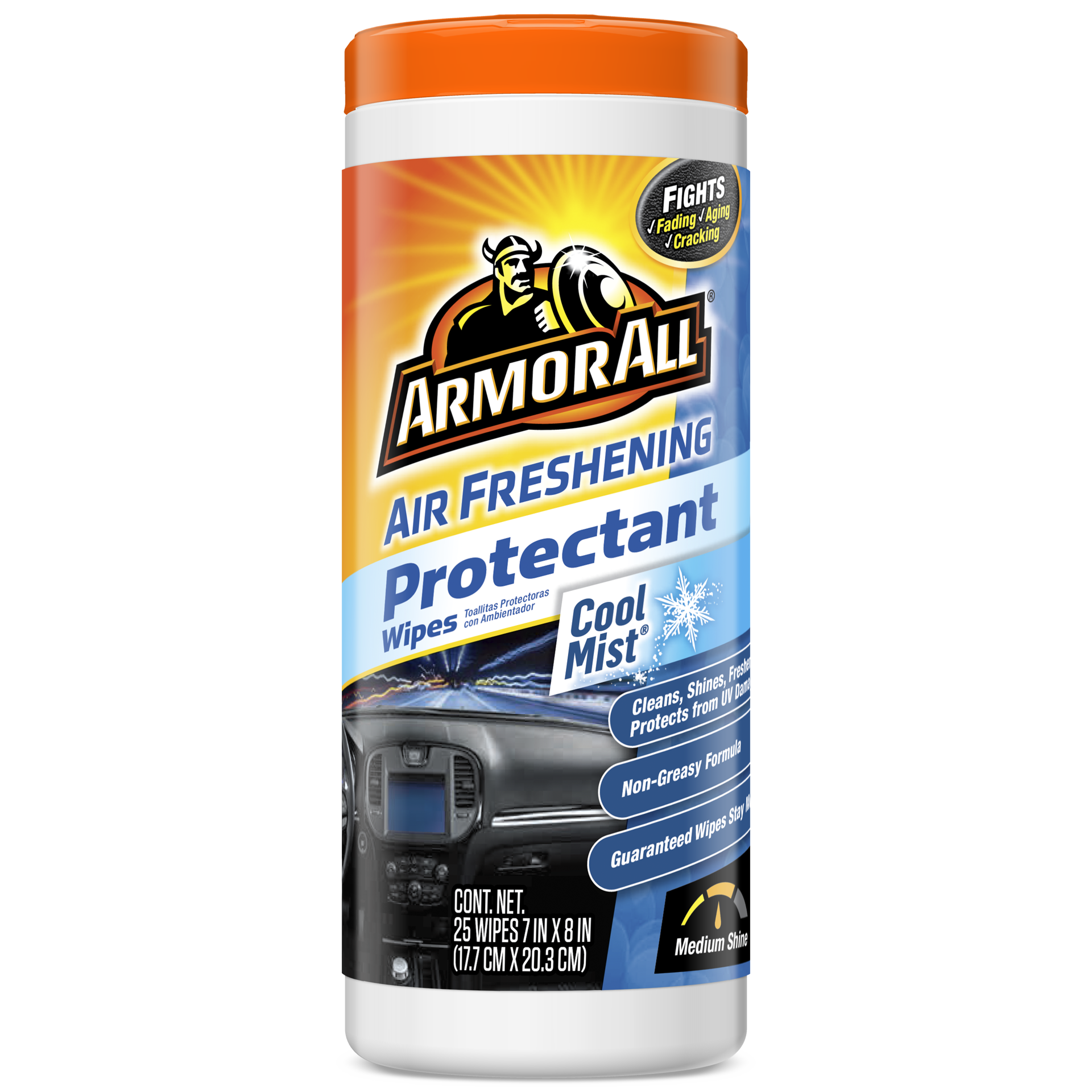 slide 1 of 1, Armor All Air Freshening Protectant Wipes - Cool Mist Scent (25 count), 25 ct