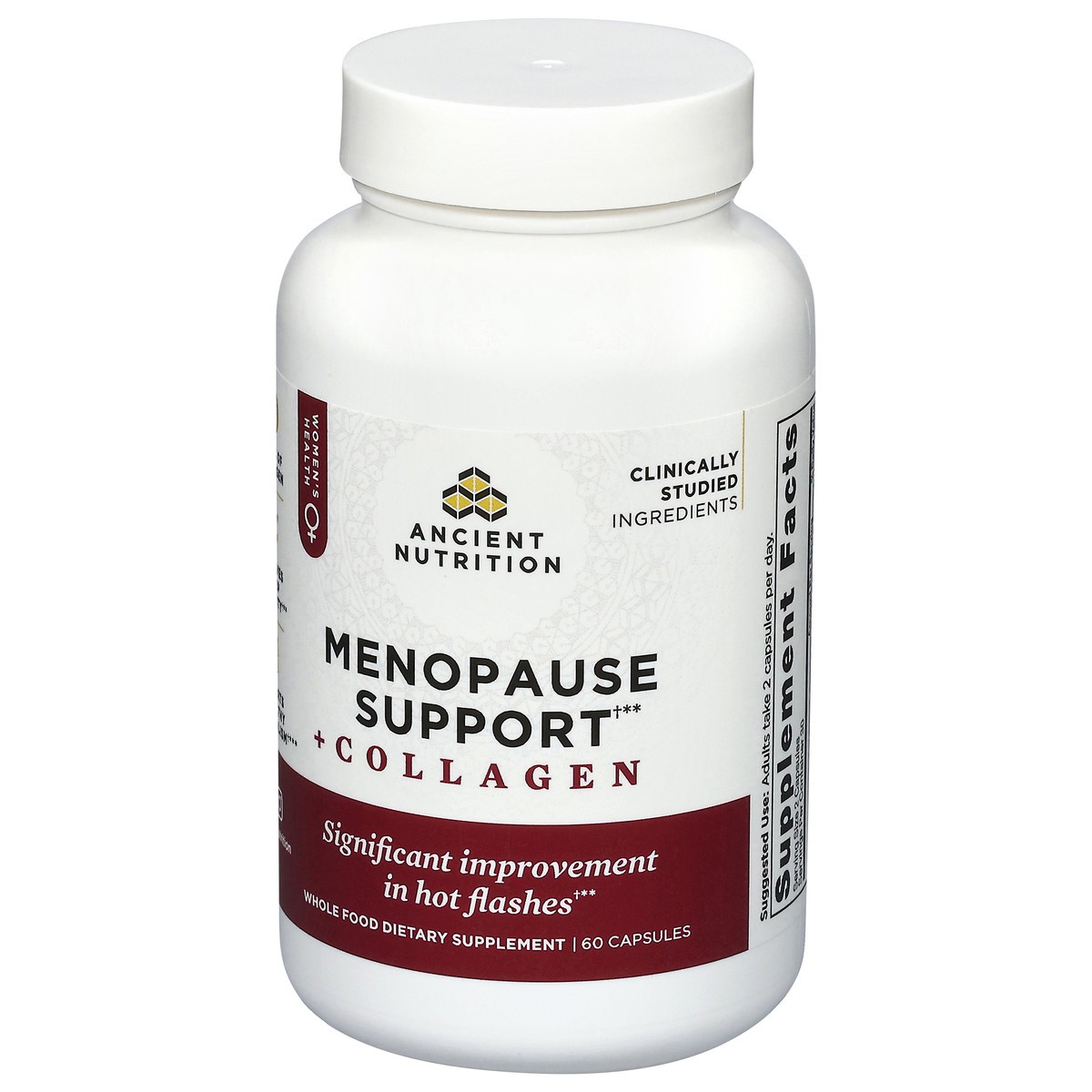 slide 4 of 4, Ancient Nutrition Menopause Support + Collagen 60 Capsules, 60 ct