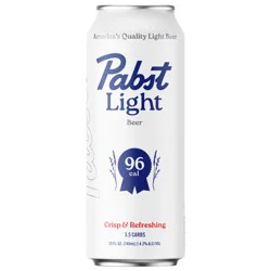 Pabst Light Beer, 25 fl oz Aluminum Cans, 4.2% ABV, Domestic Lager