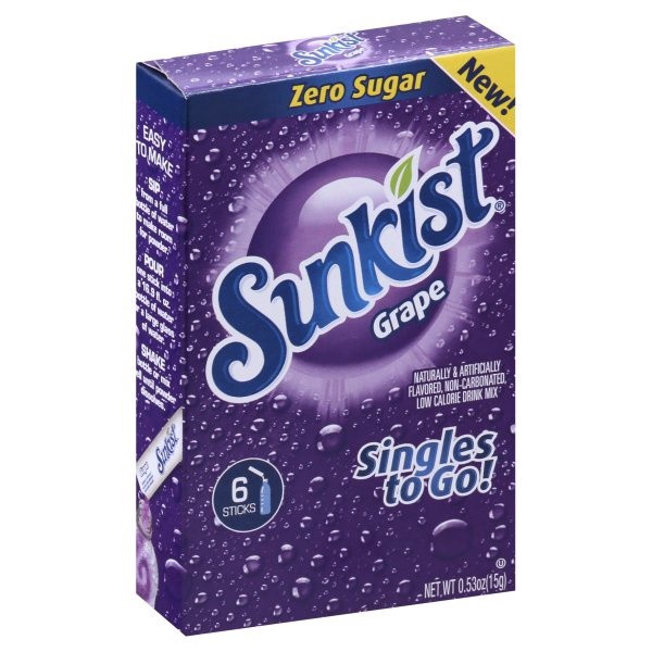 slide 1 of 1, Sunkist® grape drink mix - 0.53 oz, 0.53 oz