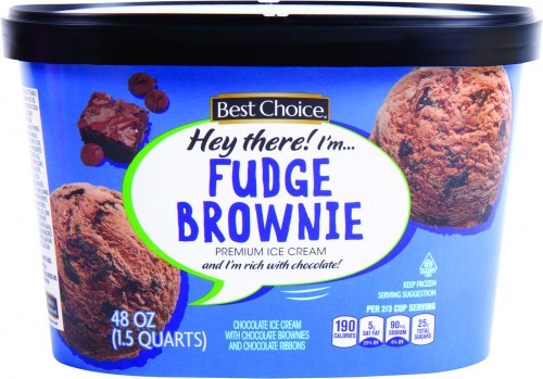 slide 1 of 1, Best Choice Premium Ice Cream Fudge Brownie, 48 oz