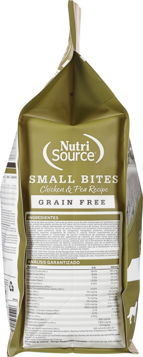 slide 9 of 15, NutriSource Small Bites Grain Free Chicken & Pea Recipe with Chicken & Chicken Meal Dog Food 4 lb, 4 lb