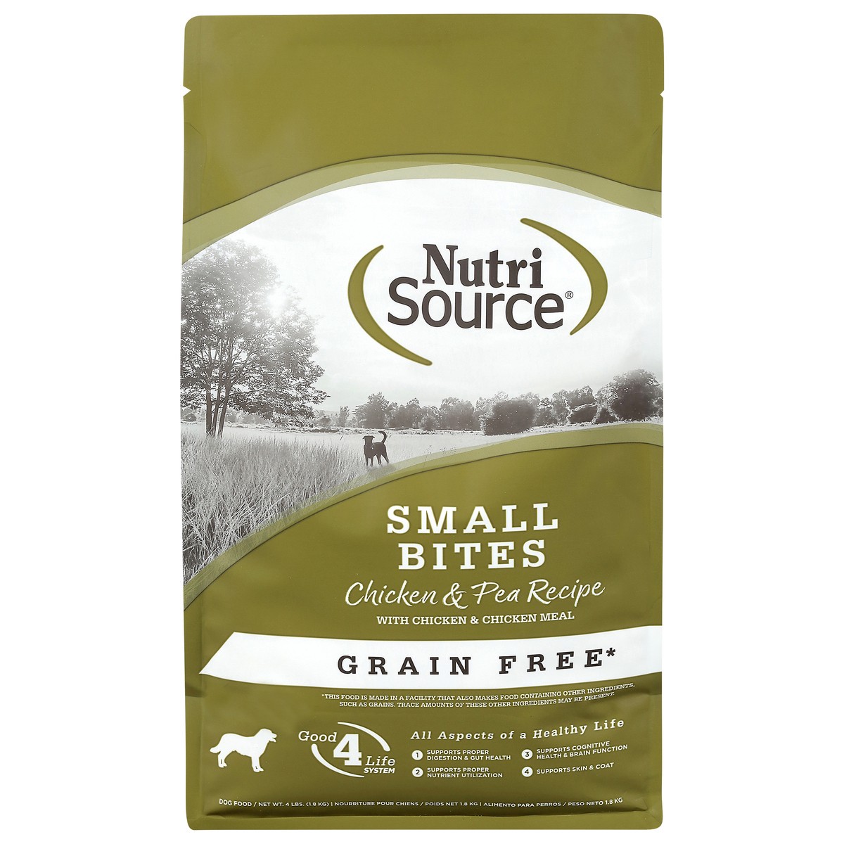 slide 8 of 15, NutriSource Small Bites Grain Free Chicken & Pea Recipe with Chicken & Chicken Meal Dog Food 4 lb, 4 lb