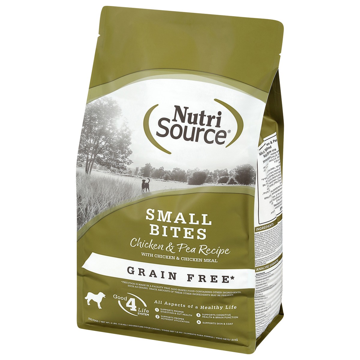 slide 12 of 15, NutriSource Small Bites Grain Free Chicken & Pea Recipe with Chicken & Chicken Meal Dog Food 4 lb, 4 lb