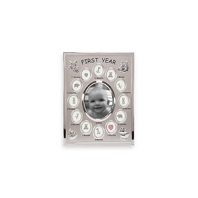 slide 1 of 1, Malden Baby's First Year Silver Photo Frame, 1 ct