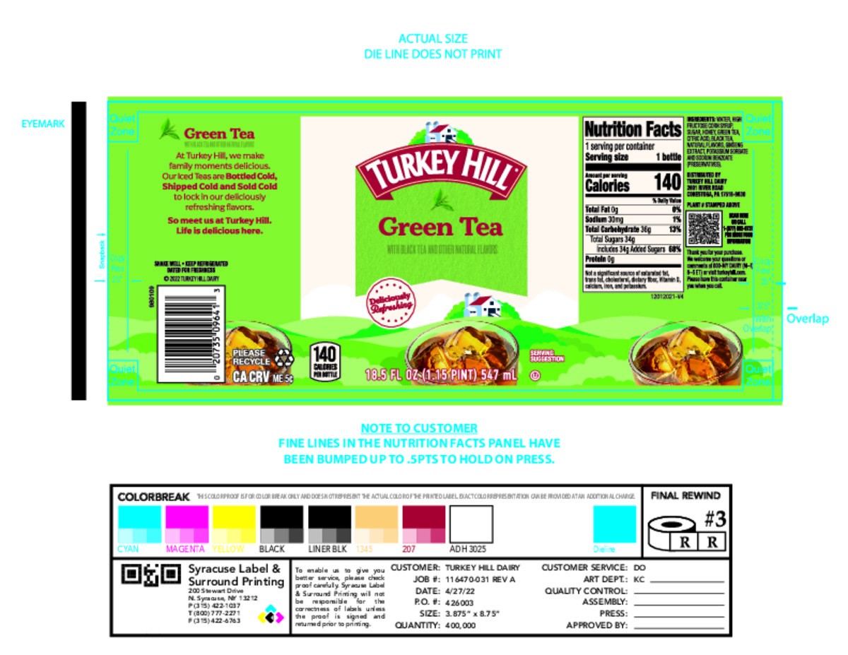 slide 4 of 6, Turkey Hill Green Tea - 18.50 fl oz, 18.5 fl oz
