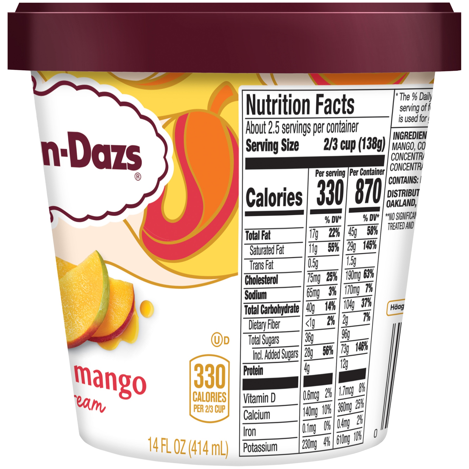 slide 6 of 7, Häagen-Dazs Creamy Mango Ice Cream, 14 fl oz