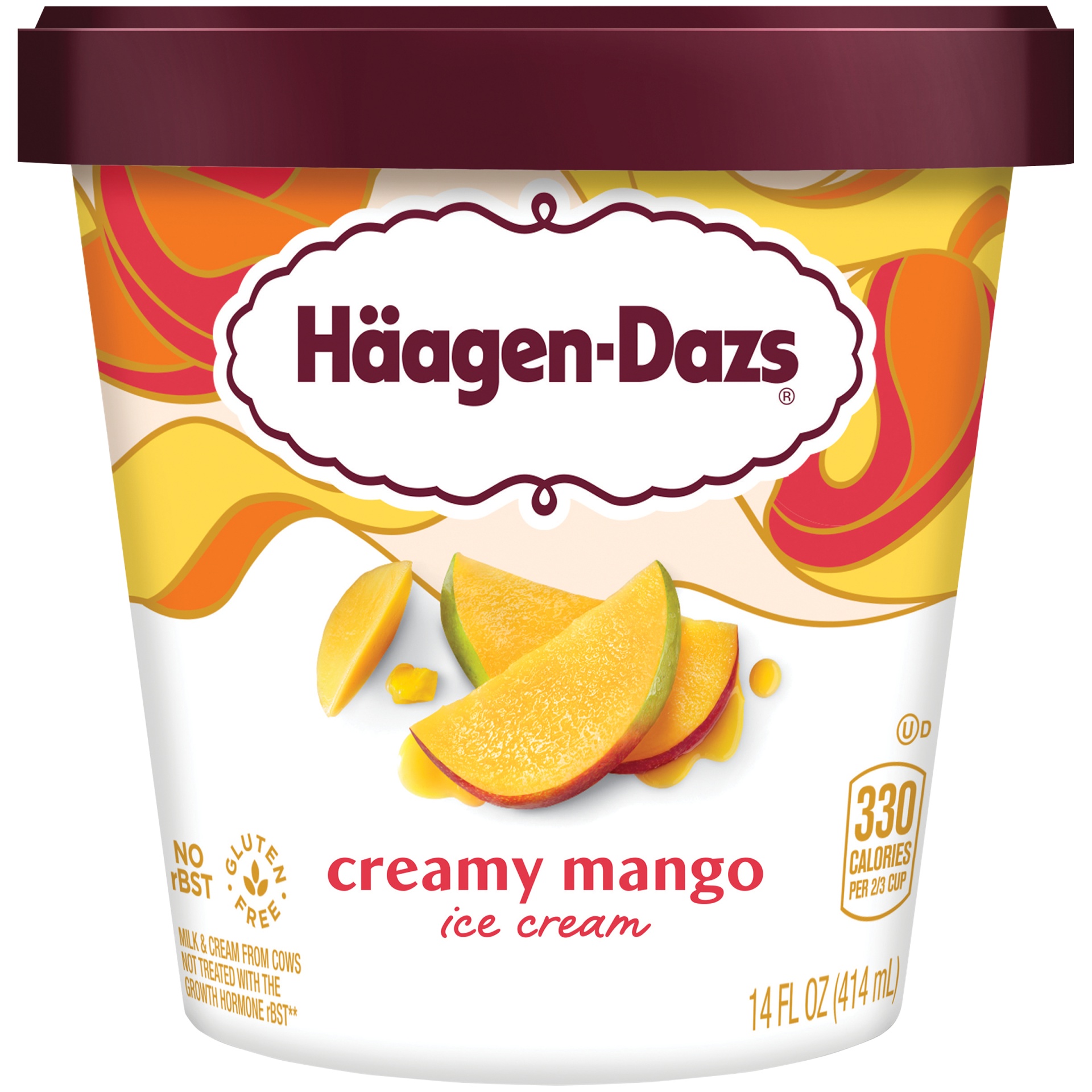 slide 1 of 7, Häagen-Dazs Creamy Mango Ice Cream, 14 fl oz