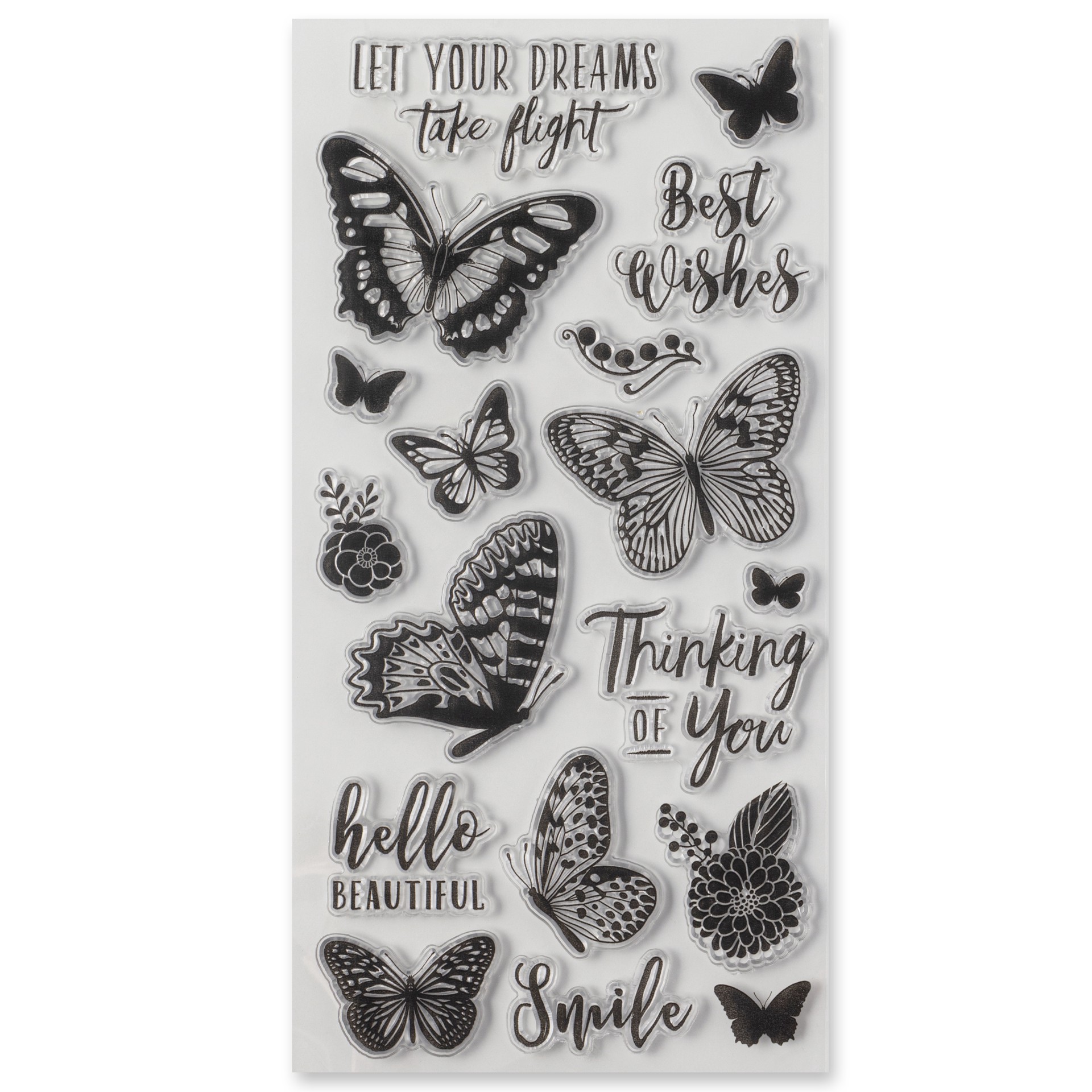slide 4 of 6, Butterfly Clear Stamps By Recollections, 9.45 in x 4 in