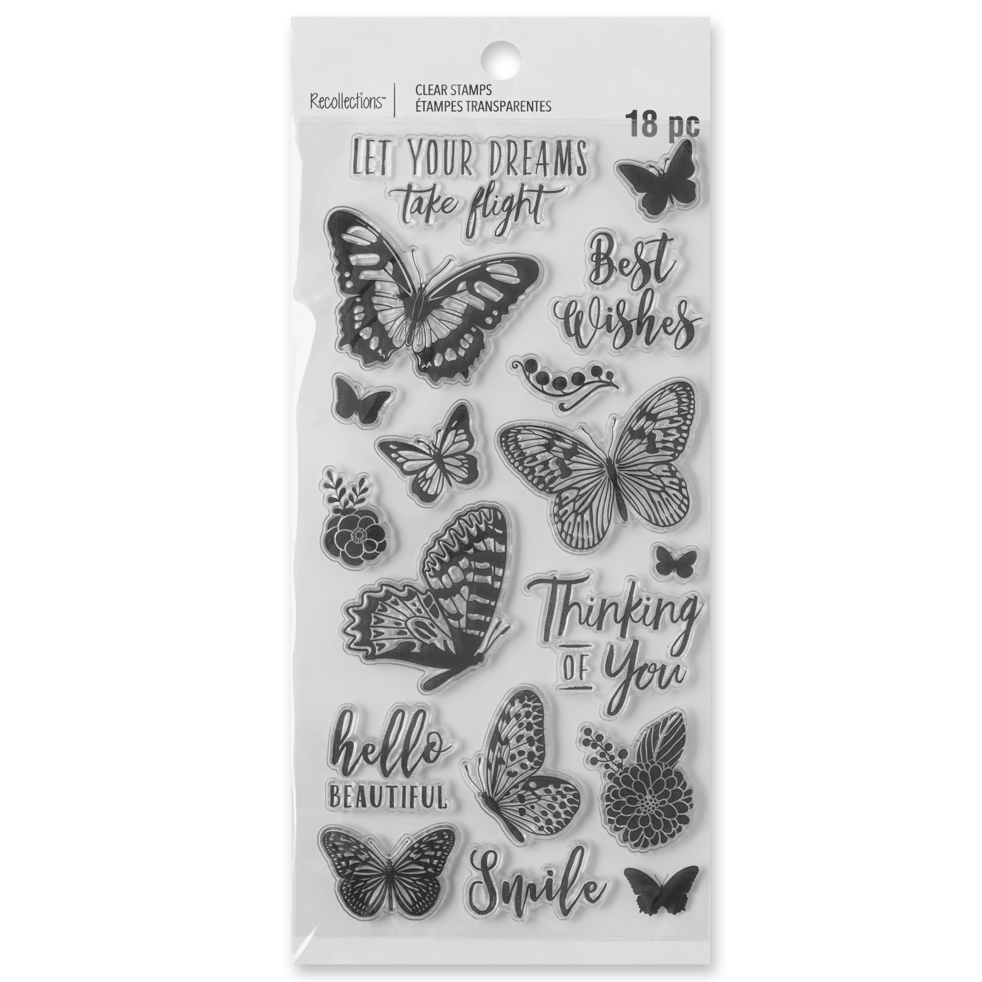 slide 2 of 6, Butterfly Clear Stamps By Recollections, 9.45 in x 4 in