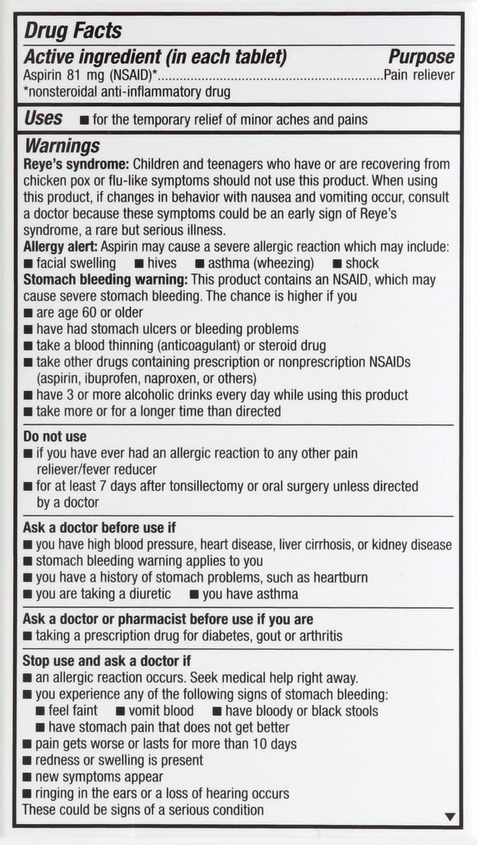 slide 3 of 5, Kroger Aspirin Low Dose Orange Chews, 108 ct