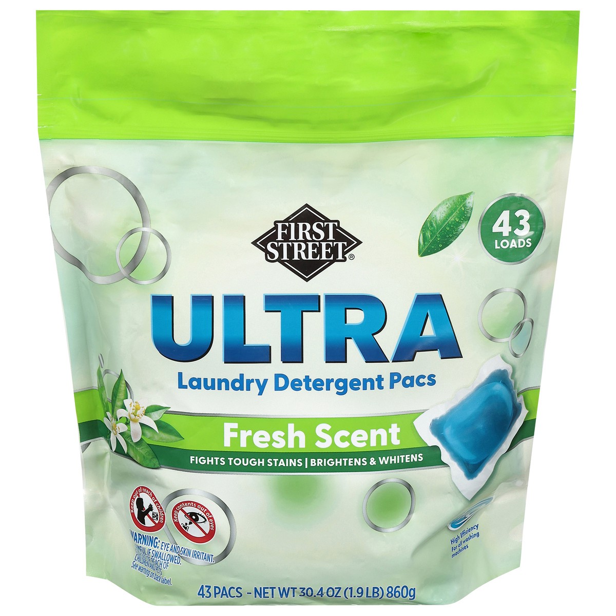 slide 4 of 4, First Street Fs Street Ultra Laundry Detergent Pacs, 43 ct
