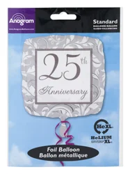 Anagram Standard Foil Balloon 25th Anniversary