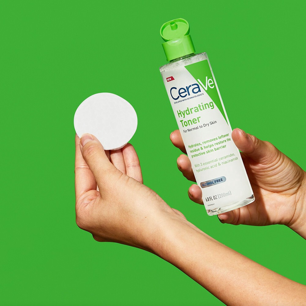 slide 5 of 5, CeraVe Hydrating Facial Toner, Alcohol-Free Face Toner for Sensitive Dry Skin, 6.8 fl oz