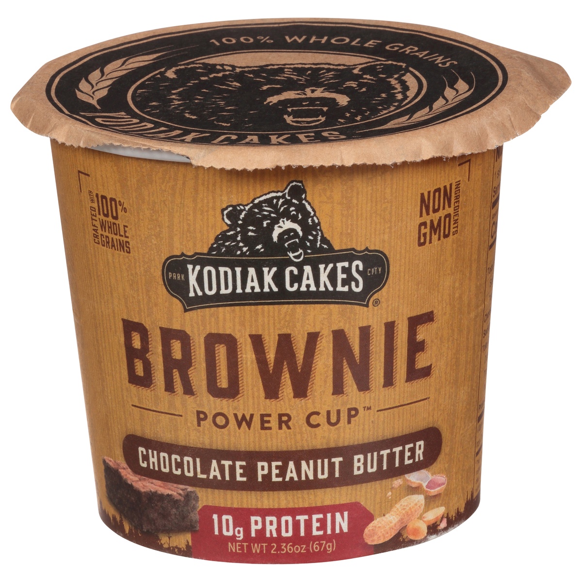 slide 1 of 2, Kodiak Cakes Chocolate Peanut Butter Brownie in a Cup, 2.35 oz