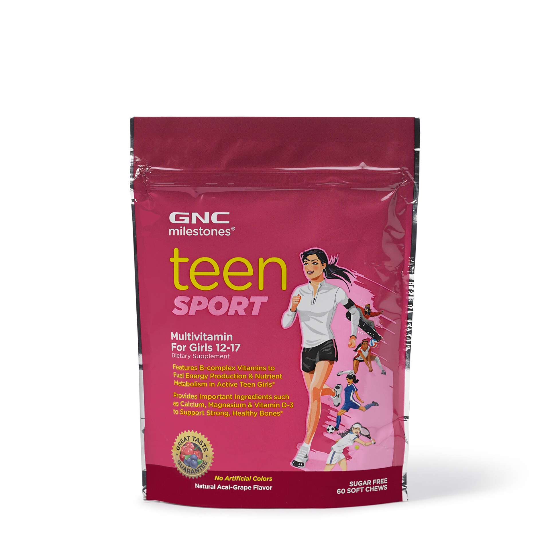 slide 1 of 1, GNC milestones Teen Sport Multivitamin For Girls 12-17 - Acai-Grape, 60 ct