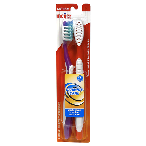 slide 1 of 1, Meijer Xtreme Multipro Toothbrushes, Medium, 2 ct