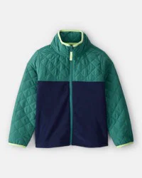 Carter's Carters Boys Color Block Zip-Up Jacket - Green/Navy Green 4