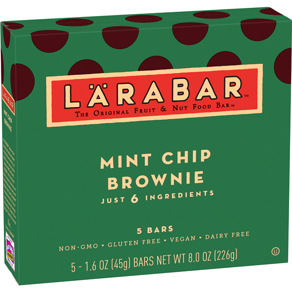 slide 1 of 3, LÄRABAR Mint Chip Brownie Energy Bars, 5 ct