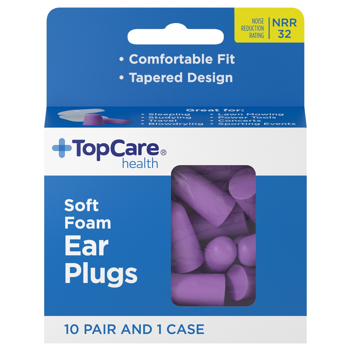 slide 1 of 11, TopCare Health Soft Foam Ear Plugs 1 Set, 1 ct