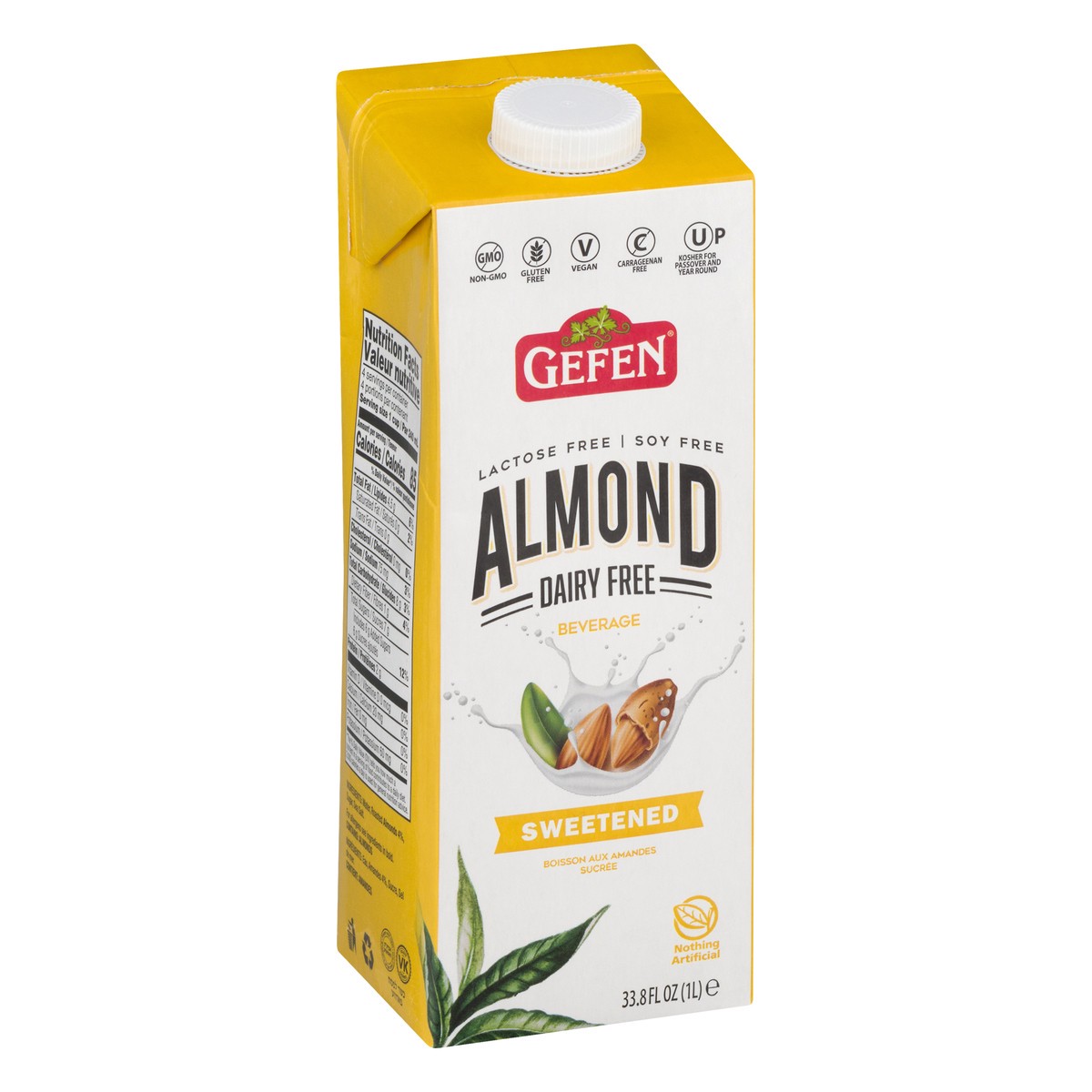 slide 8 of 11, Gefen Sweetened Almond Milk, 33 oz